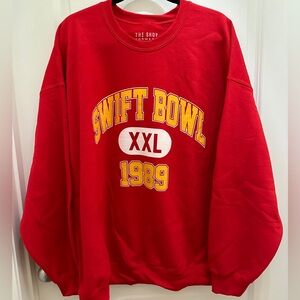 Taylor Swift Super Bowl themed sweatshirt